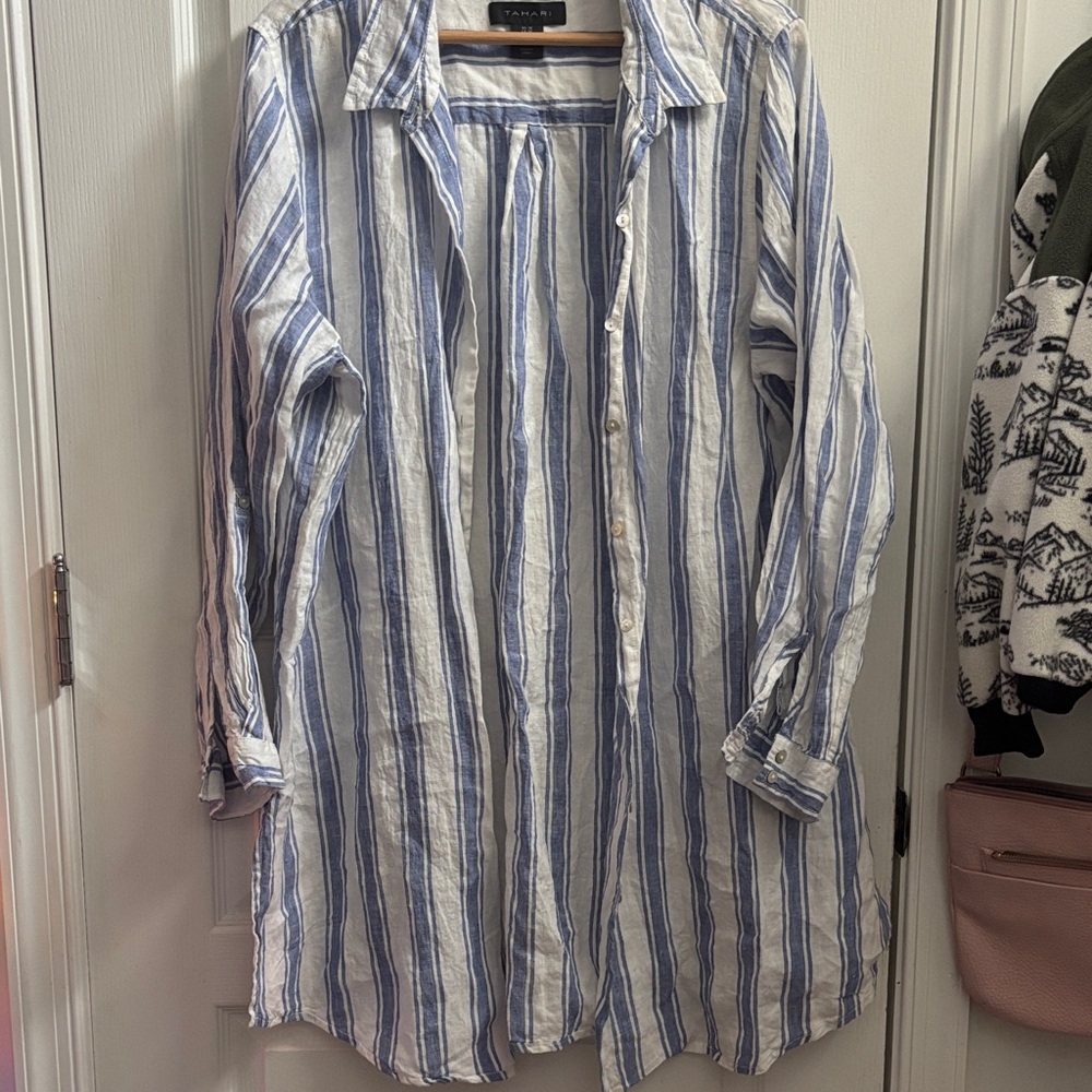 Tahari linen shirt - Picture 3 of 7